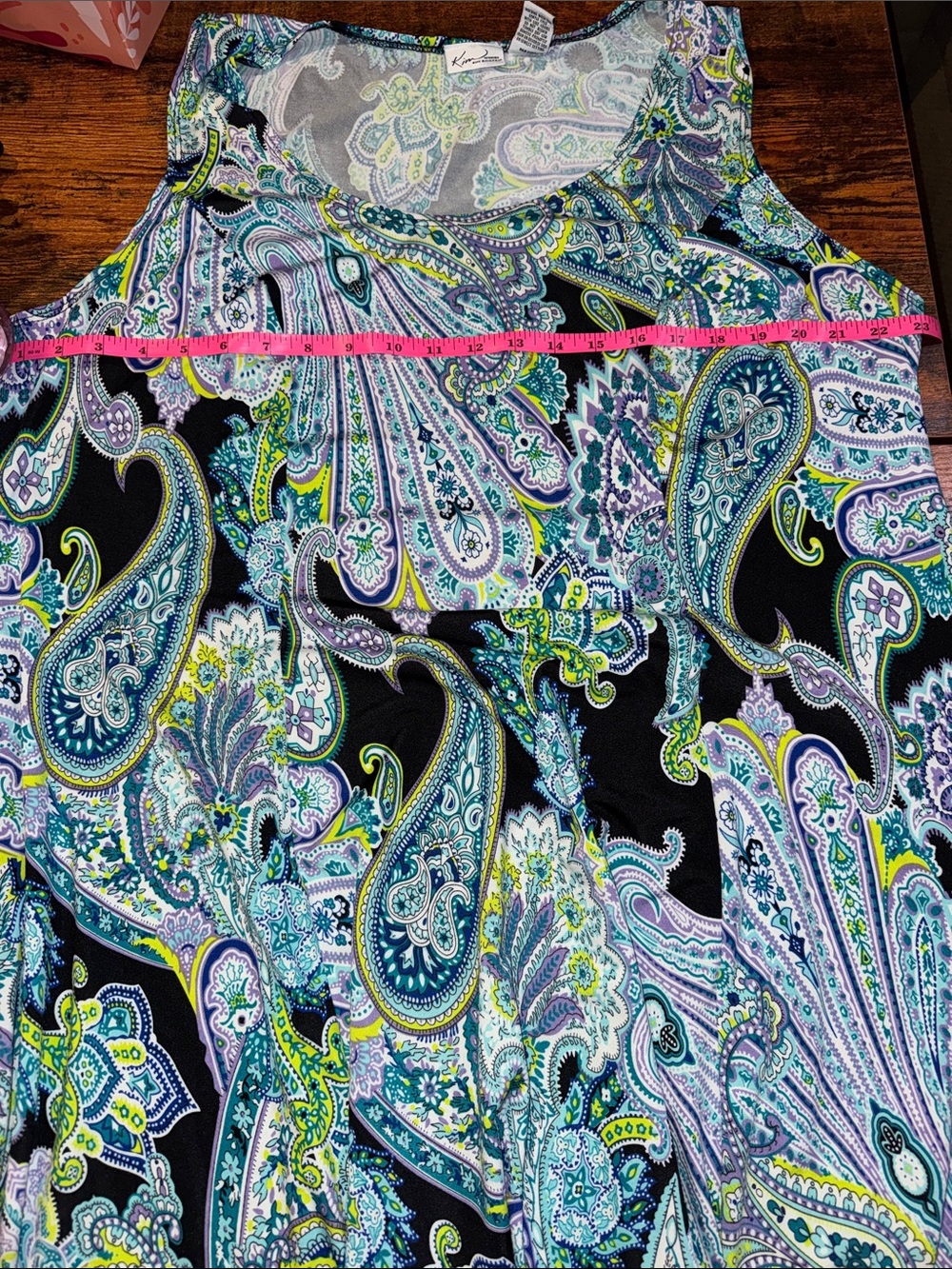 Kim Rogers Black Paisley Maxi Dress with Blue, Green & Purple Accents - Picture 4 of 5